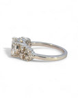 A pedido - Anillo Solitario Diamante Lab y brillantes platino