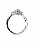 Anillo tricillo diamantes lab 0,40 y dos 0,16 ct