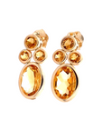 A pedido - Aros Stud Citrino Oval 7x5 mm Bisel Gold