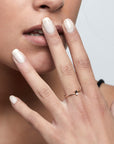 A pedido - Anillo Solitario Diamante Negro y Blanco en oro 18K