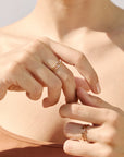 A pedido - Anillo Triple Argollas Oro y Diamantes