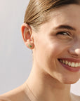 Aros de Oro Amarillo 18k y Esmeraldas Corte Gota