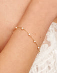 Pulsera Cadena Oro 18K y Perlas