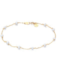 Pulsera Cadena Oro 18K y Perlas