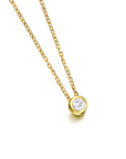 Collar Punto de Luz Diamante 0,05 ct en bisel oro 18K