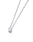 Collar Punto de Luz Diamante 0,05 ct en bisel oro blanco 18K