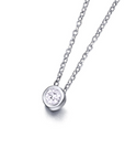 Collar Punto de Luz Diamante 0,05 ct en bisel oro blanco 18K