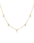 Collar oro 18K con topacios blancos colgantes
