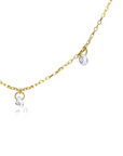 Collar oro 18K con topacios blancos colgantes