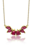 Collar Rubís Corte Gota en oro 18K