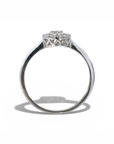 Anillo solitario cluster halo brillantes 0,20 ct oro blanco 10K
