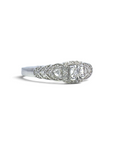 Anillo solitario Sophia Schneider Joyas de plata 925 con diamantes corte brillante de 0,2 ct y diseño detallado