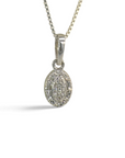Collar Sophia Schneider Joyas de plata 925 con colgante ovalado y diamante de 0,05 ct en cadena de 40 cm