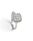 Anillo solitario Sophia Schneider Joyas de plata 925 con diseño cuadrado cluster de diamantes de 0,17 ct