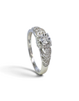 Anillo solitario Sophia Schneider Joyas de plata 925 con diamantes de 0,2 ct en corte brillante y diseño detallado