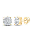 Aros punto de luz diamantes pavé 0,20 ct plata 925 baño oro 5,5 mm