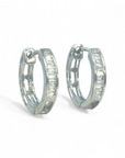 Aros Argollas Diamantes en riel 0,17 ct plata