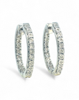 Aros Argollas ovales Diamantes 0,10 ct plata