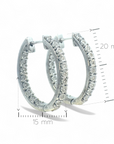 Aros Argollas ovales Diamantes 0,10 ct plata