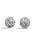 Aros stud Sophia Schneider Joyas en plata 925 con diseño de flor cluster y diamantes de 0,05 ct en caja de regalo