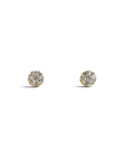 Aros stud diamantes 0,25 ct Flor plata enchapada