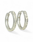 Aros Argollas Diamantes en riel 0,25 ct Oro blanco