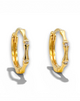 Aros argollas con brillantes 12 mm oro 18K
