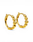 Aros argollas bolitas 14 mm oro 18K