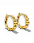 Aros argollas bolitas 14 mm oro 18K