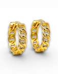 Aros argollas cadena 15 mm oro 18K
