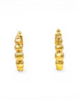 Aros argollas bolitas 14 mm oro 18K