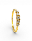 Anillo Quintillo Diamantes corte brillante oro 18K