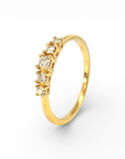 Anillo Quintillo Diamantes corte brillante oro 18K