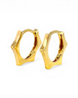 Aros argollas perfil irregular 16 mm oro 18K