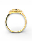 Anillo solitario diamante halo cluster oro 18K