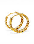 Aros argollas textura ondulada 15 mm oro 18K