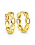 Aros argollas eslabón oval 15 mm oro 18K