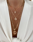 Collar de eslabones mini con medalla grande letra"M"