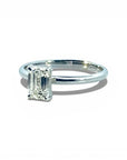 Anillo solitario Diamante Lab Corte Esmeralda 1,02 Ct Oro blanco 18K