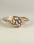 Anillo Halo Morganita Pink Gold 10K