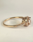 Anillo Halo Morganita Pink Gold 10K