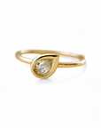 Anillo Solitario Diamante Corte Gota Bisel