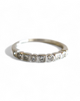 Anillo Cintillo Brillantes y princess Oro 14K