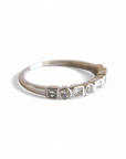 Anillo Cintillo Brillantes y princess Oro 14K