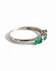 Anillo Cintillo Esmeraldas ovales y brillantes