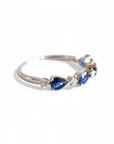 A pedido - Anillo Cintillo Zafiro gotas y brillantes