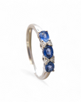 A pedido - Anillo Cintillo Zafiros ovales y brillantes