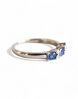 A pedido - Anillo Cintillo Zafiros ovales y brillantes