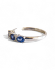 A pedido - Anillo Cintillo Zafiro gotas y brillantes