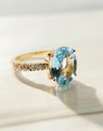 A pedido - Anillo Aguamarina Oval en Grifa 8 x 5 mm